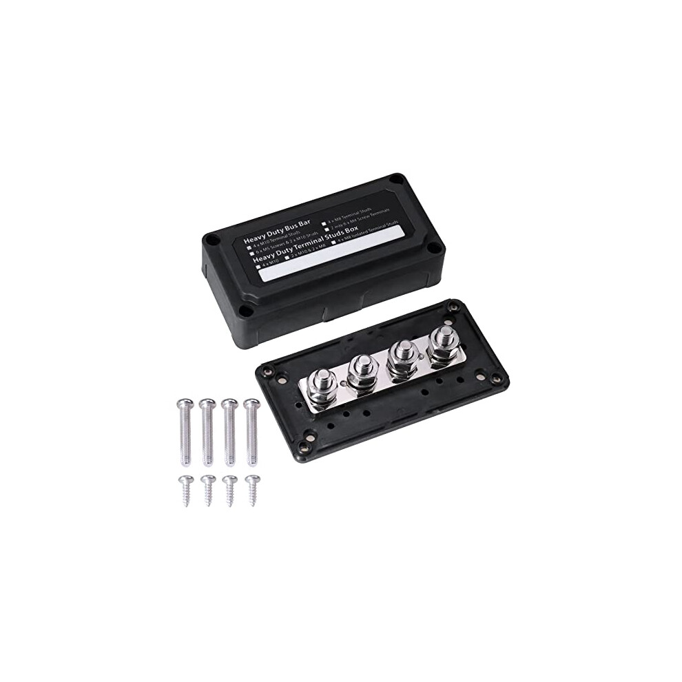 48V 300A Heavy Duty Bus Bar Distribution Block For Marine Rv Trucks, Nickel Plated Brass Box 9073542237969