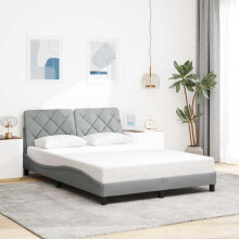 vidaXL sengestel uden madras lysegrå 140x200 cm betrukket med stof