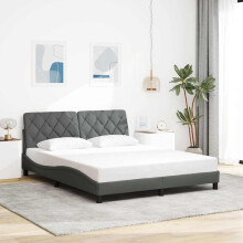 vidaXL sengestel uden madras mørkegrå 160x200 cm betrukket med stof