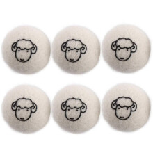 Wool Dryer Balls Set 6pcs Reusable Organic Laundry Balls Natural Fabric Softening AntiStatic Wrinkle Reduction