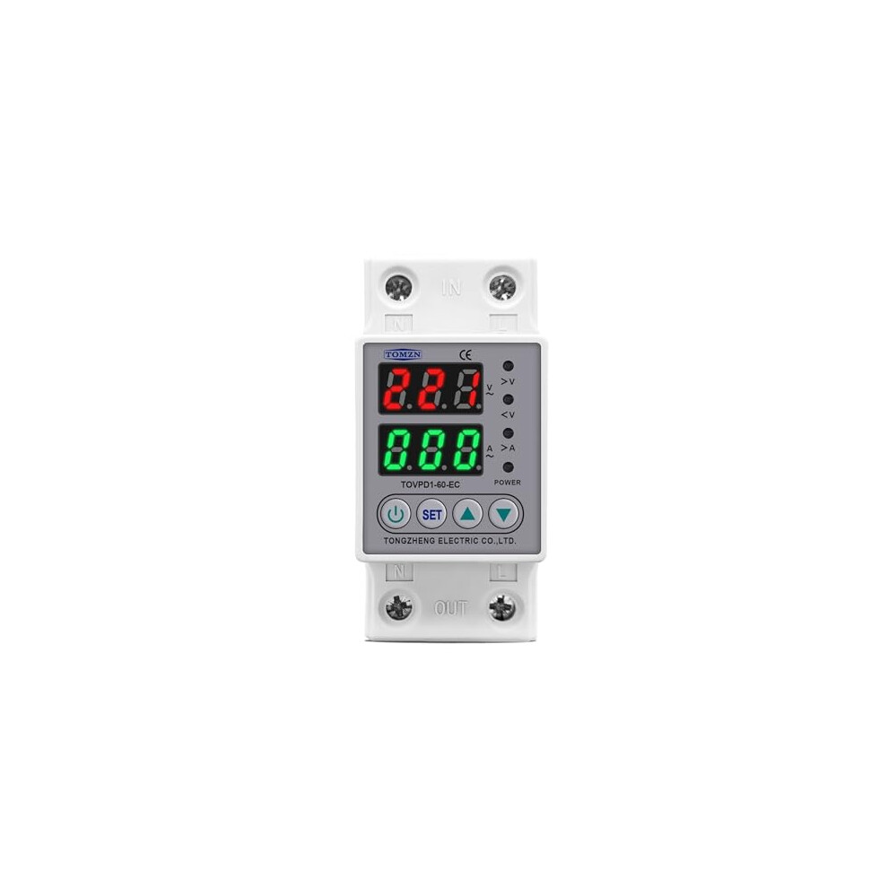 Din Rail Voltage Protection Relay 230V 63A Adjustable Over And Under Voltage Protector For Home 9330225576488