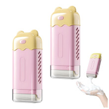 2PCS Bear Shaped Self Draining Soap Holder with Bubble Roller Keeps Bars Dry for Bathroom Sink