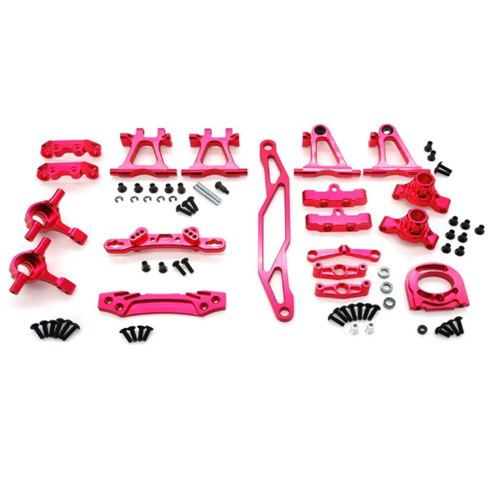 Tt02 Aluminum Upgrade Kit For Tamiya 1/10 Rc Car, Cnc Precision Metal Suspension Arm And Steering Set 11Pcs Red 9073542279921