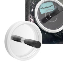 Vinyl Record Cleaner with Waterproof Label Protector, 12 Inch LP Cleaning Clamp with Ergonomic Handle