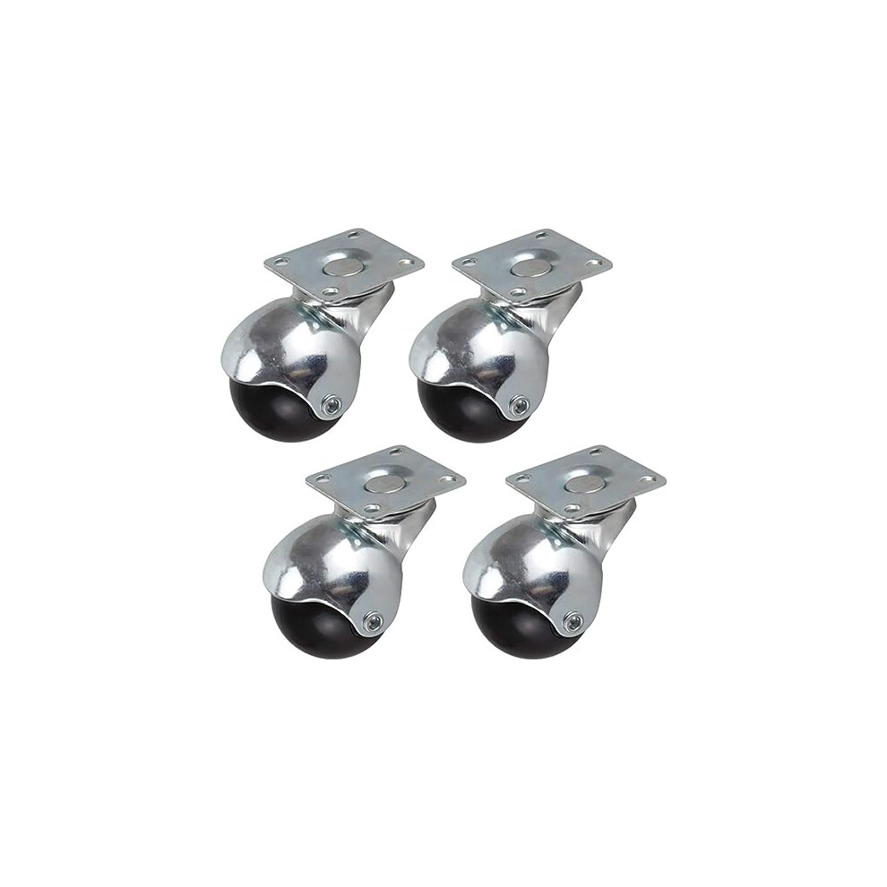 2 Inch Silent Nylon Caster Wheels For Furniture, Heavy Duty 360 Swivel Casters With Mounting Plate, Set Of 4 9330225576570