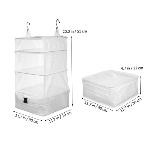 Travel Hanging Organizer with Foldable Packing Cube, Multi Compartment Design, Durable Oxford Fabric 2