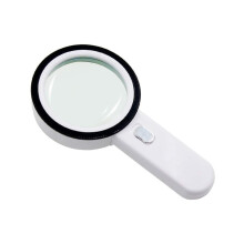 30X Large Magnifying Glass with 12 LED Lights, 100mm Glass Lens Handheld Reading Magnifier