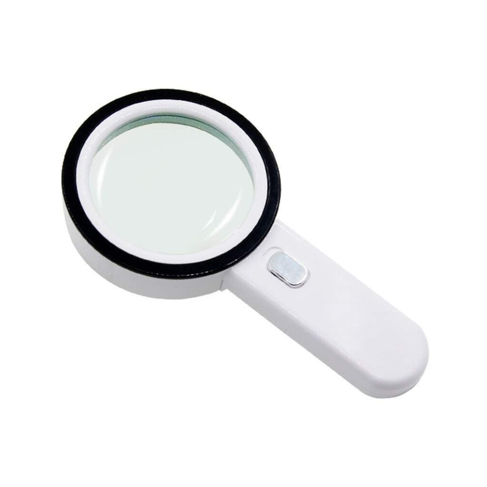 30X Large Magnifying Glass with 12 LED Lights, 100mm Glass Lens Handheld Reading Magnifier
