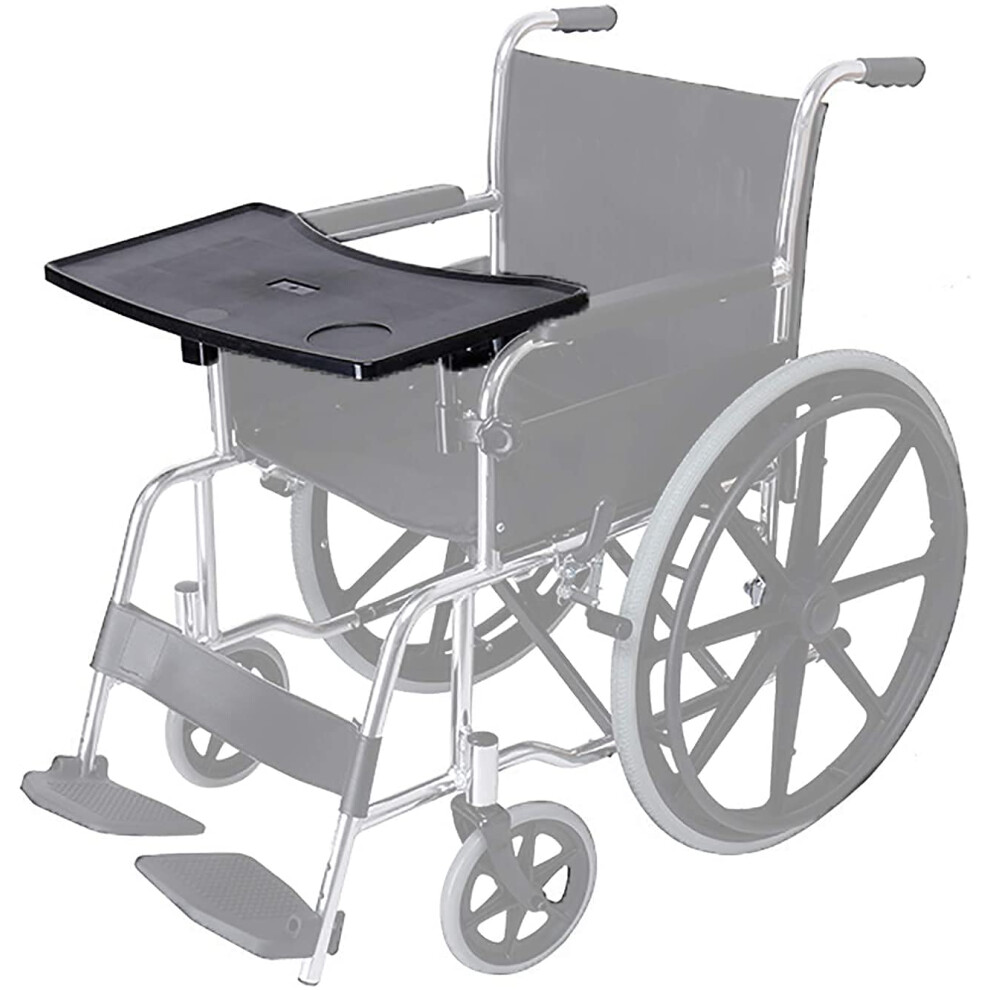 Wheelchair Lap Tray with Cup Holder, Detachable Lightweight Table for Eating, Reading and Writing