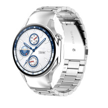 Silver Metal Stainless Steel Replacement Strap for OnePlus Watch 3 with Secure Quick Installation