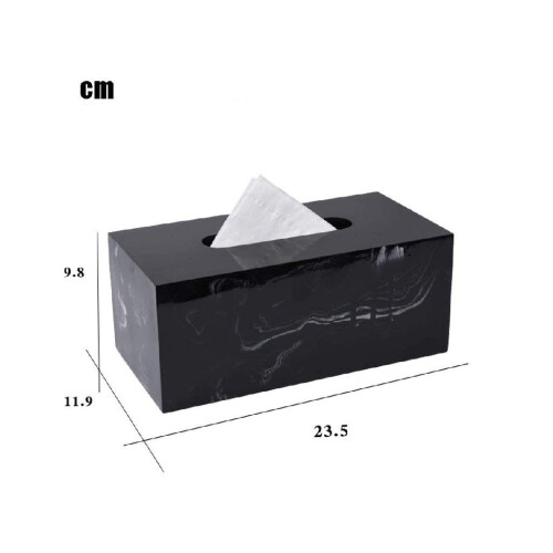 Marble Tissue Box with Elegant Marble Design, Rectangular Tissue Holder for Home Office and Car 1