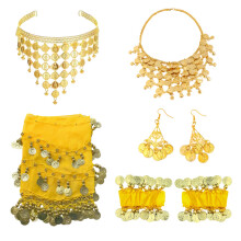 Women's Belly Dance Outfits Bellydance Hip Scarf Wrist-Yellow
