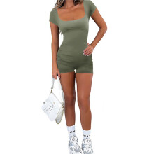 Combinaisons pour Femmes, Shorts, Barboteuses, Vêtements D'Entraînement, Combinaisons, Yoga, Mode D'Été, Tenues de Vacances 2025 Gris Vert M
