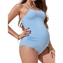 Maternity Swimsuit One Piece Bathing Suit Spaghetti Straps Adjustable Light L
