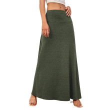 Women's Casual Long Skirts Strhy Soft Flowy Maxi-Army Green XL