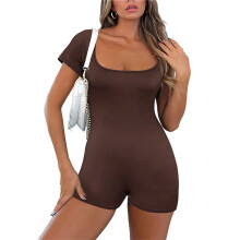 Combinaisons pour Femmes, Shorts, Barboteuses, Vêtements D'Entraînement, Combinaisons, Yoga, Mode D'Été, Tenues de Vacances 2025 Café Profond S