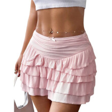 Flowy Skirts for Women Ruffle Bow-Knot Skorts  Skirts High Waisted Teen Gilrs Tennis Skort Summer Skirts  L
