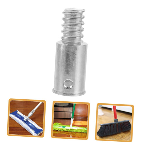 Aluminum Alloy 19mm Broom Handle Threaded Tip Adapter Replacement, Secure Fit for Home Cleaning 1