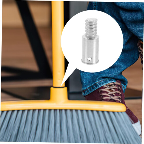 Aluminum Alloy 19mm Broom Handle Threaded Tip Adapter Replacement, Secure Fit for Home Cleaning 2