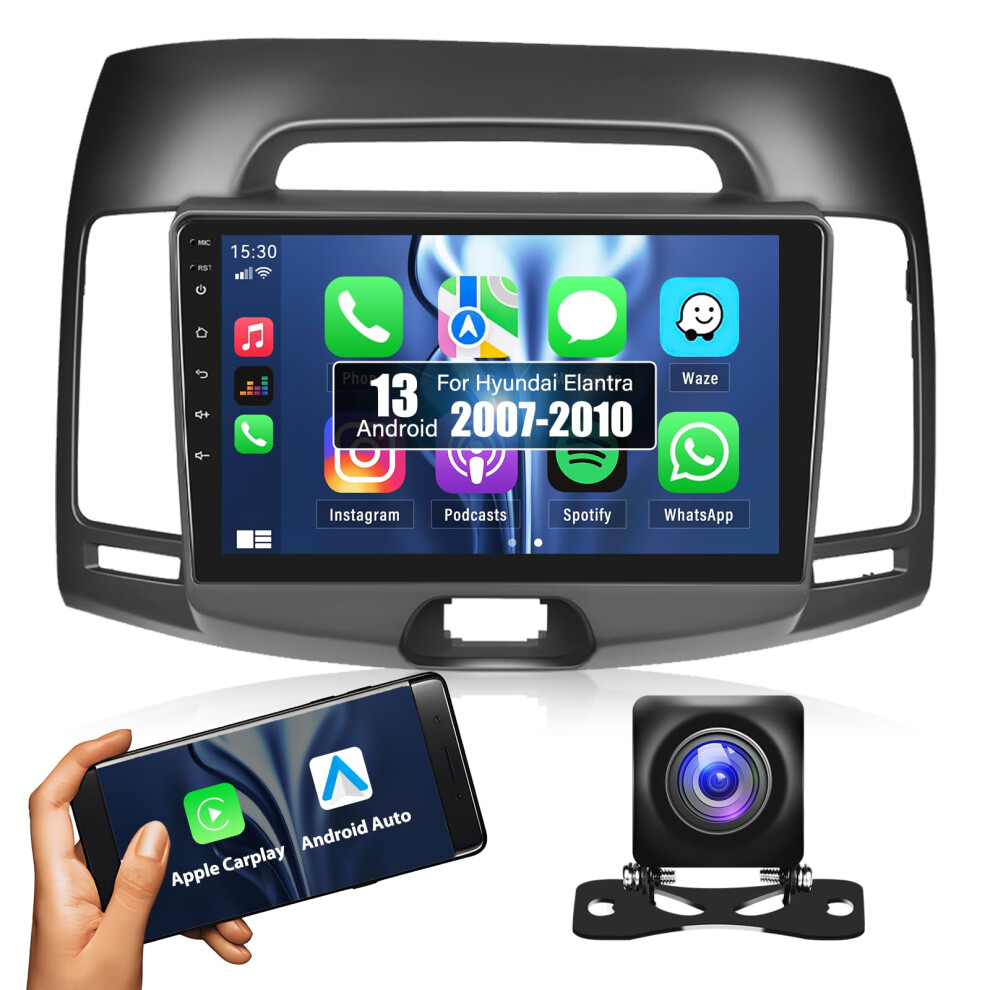 Android 13 Car Stereo For Hyundai Elantra 20072010, 9 Inch Hd Touchscreen With Carplay Android Auto, Gps Wifi, Bluetooth 5.1, Ahd Backup Camera 9330225578673