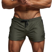 Mens Swim Trunks Quick Dry Swimwear Zipper Pockets, Swim Shorts with Mesh Lining Army Green XXL
