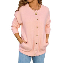 Long Sleeve Crewneck Button Down Womens Sweaters Fall Open Front Cardigan Sweaters for Women 2025  L
