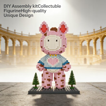 1963pcs of Rainbow Clothing Pig Pixel Blocks | A Stress-Relieving Building Item That Transforms Into