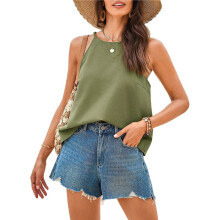 Womens Summer Halter Crop Tank Tops Y2k Going Out Sleeveless Tee Shirts Open Back Beach Camisole Green L