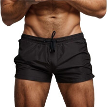 Mens Swim Trunks Quick Dry Swimwear Zipper Pockets, Swim Shorts with Mesh Lining Black XL