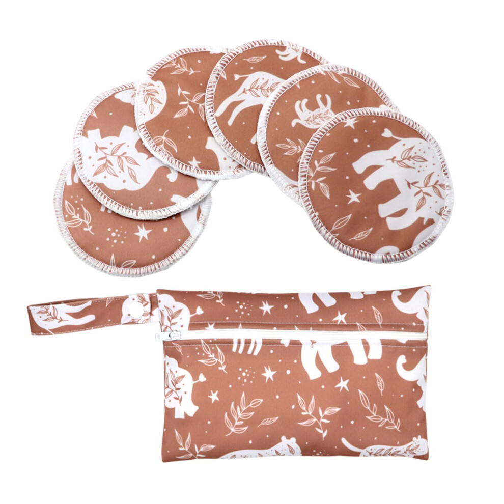 6Pcs Reusable Bamboo Nursing Pads with Storage Bag, Super Absorbent Leak Protection for Breastfeeding Moms