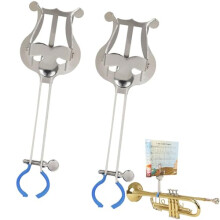 2 Pack Adjustable Clarinet Lyre Holder and Sheet Music Clip for Marching Band, Stable Lightweight Design