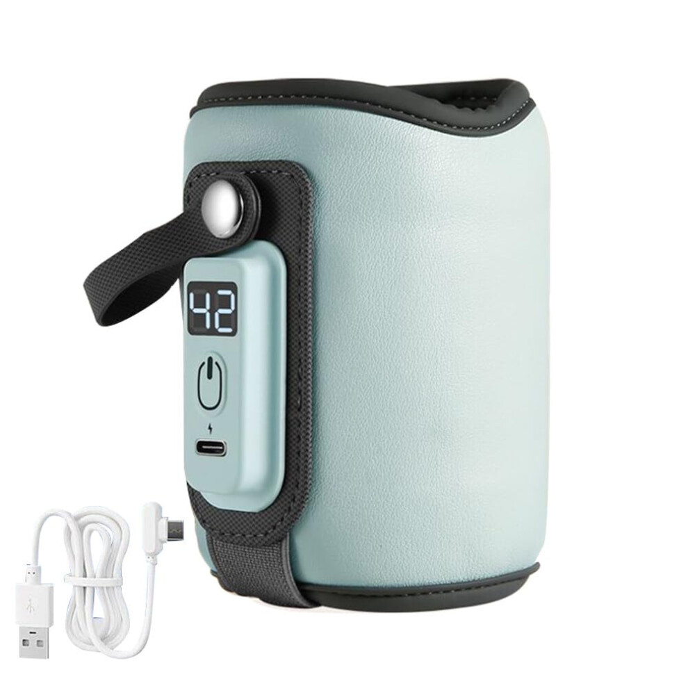 Portable Baby Bottle Warmer With Led Display, Fast Heating And Accurate Temperature Control For Travel Blue
