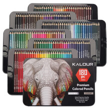 180 Color Oil Based Colored Pencils Set for Artists Adults Beginners, Soft Core Smooth Blending