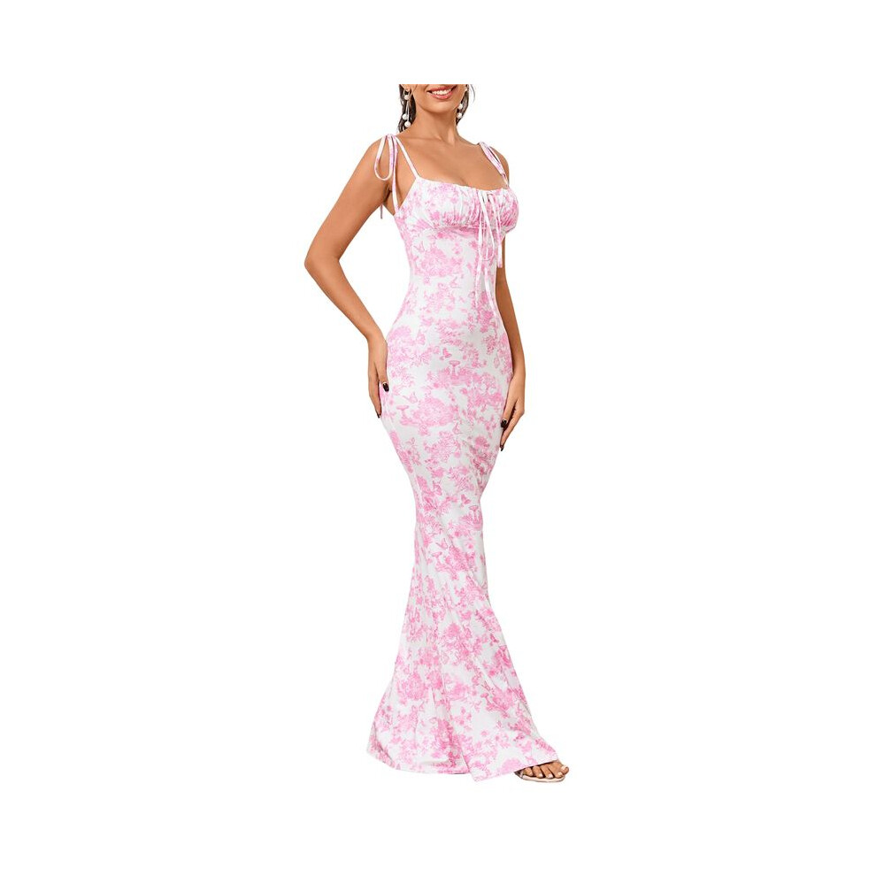Women'S Summer Floral Bodycon Maxi Dress Spaghetti Strap Sleeveless Bohemian Maxi Dress  XS-image-OPC-PTG96FY-NEW
