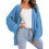 Cardigan Sweaters for Women Button-Down Long Sleeve Oversized Knit Outerwear Sky  XL 1