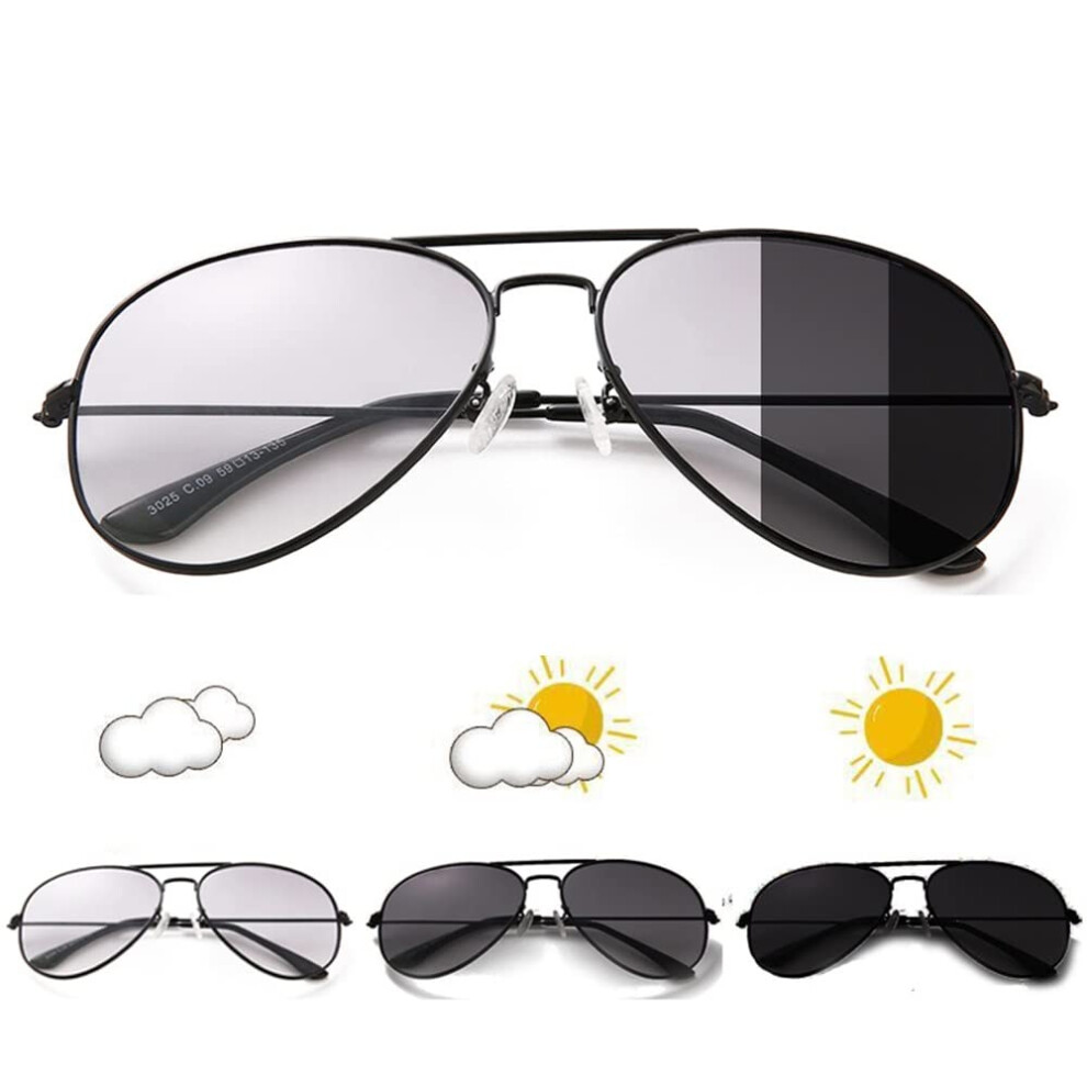 Photochromic Reading Glasses +2.5 Diopter Progressive Multifocal Sunglasses for Unisex Outdoor Use