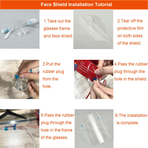 12 Pack Protective Face Shields with Glasses Frame – Reusable Full Face Coverage for Adults 1
