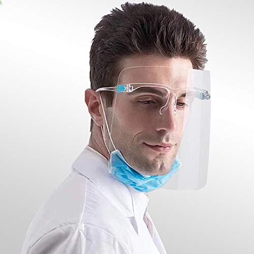 12 Pack Protective Face Shields with Glasses Frame – Reusable Full Face Coverage for Adults 2