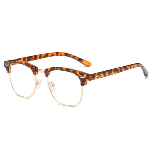 Blue Light Blocking Computer Reading Glasses +100 Retro Round Clear Vision Readers Color C3 Large Frame