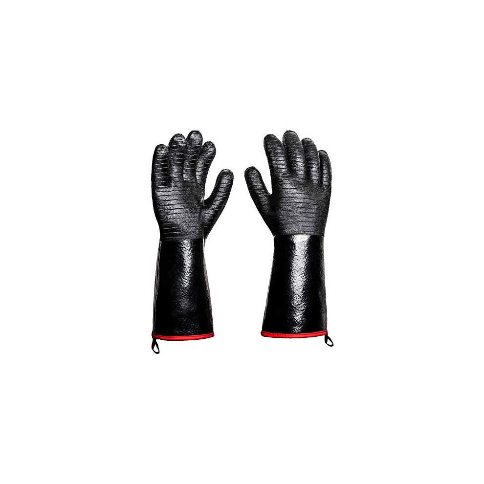 BBQ Grill Gloves 932F Heat Resistant Neoprene Gloves with NonSlip Grip 14 Inch Long Cuff for Smoker and Oven