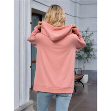 Women Casual Full Zip Hoodie Comfy Loose Long Sleeve Sweatshirt Solid Color Jacket with Pockets XL