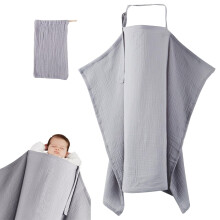 Cotton Nursing Cover Poncho with Arch Neckline Visibility, Breathable Fabric and Full Coverage Design