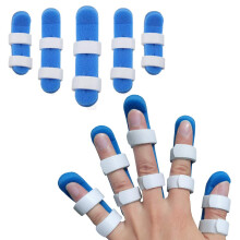 Finger Splint Set of 5 Adjustable Aluminum Brace with Breathable Padding for Adults and Kids