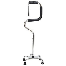 Adjustable Quad Cane for Seniors with FourPoint Stable Support and Ergonomic Soft Grip Aluminum Alloy