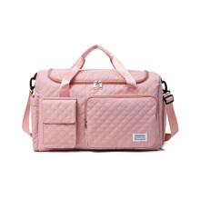 Gym Bag with Shoe Compartment Waterproof Lightweight Sports Duffel for Women and Men Pink