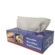 Microfiber Cleaning Cloths 20Pcs, Lint Reusable Rags for Home Kitchen Car Glass, Absorbent Gray Wipes
