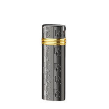 Retro Butane Lighter for Men, Metal Refillable Lighter with Precise Angled Flame and Vintage Roller Ignition