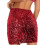Women Gradient Sequins Sparkly Stretch Bodycon Hip Wrap-Black S 5