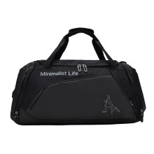 Waterproof Gym Bag with Shoe Compartment, Durable Black Sports Duffel Bag for Men and Women