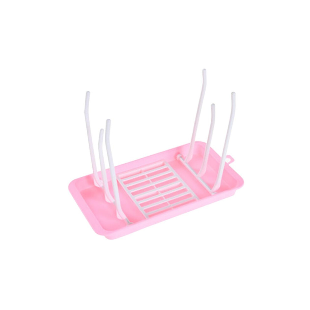 Foldable Baby Bottle Drying Rack Spacesaving Countertop Holder For Nipples And Sippy Cups Pink